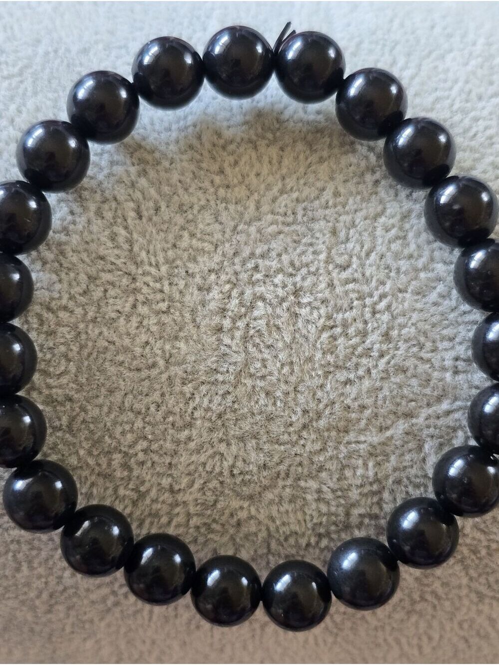 Shungite Beaded Stretch Bracelet, 8mm